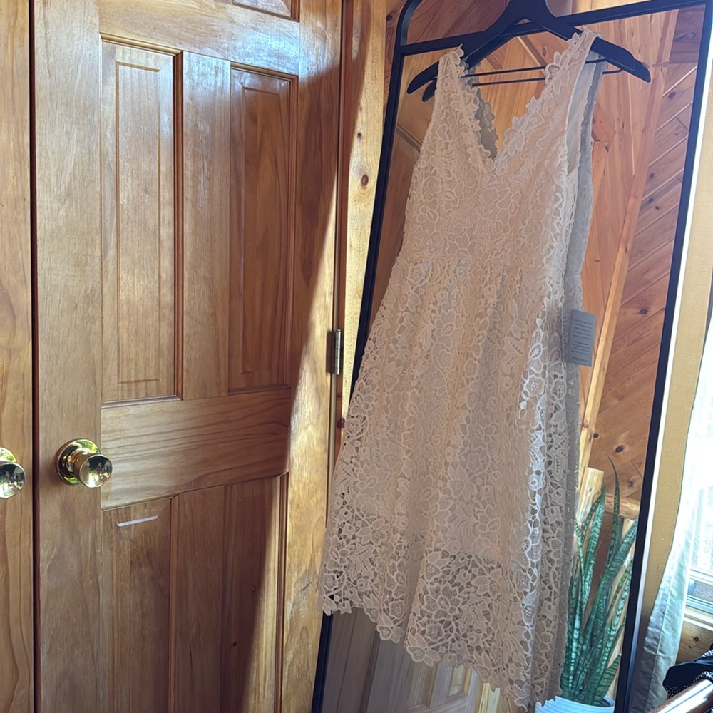 astr the label . white lace midi dress . medium